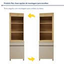 Ver imagem 5 de Paneleiro Torre Angular 1 Porta 1 Gaveta 65cm 100% MDF Realeza Premium Bege/Carvalho/Greige
