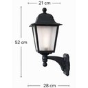Ver imagem 3 de Kit 8 Luminárias de Parede Arandelas Termoplástico Preto E27 Lente Fosca Bivolt Soberana Dital