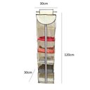 Ver imagem 7 de Organizadr Sapateira Dobravel Anti Poeira Grande Flexivel com Ziper Vertical 6 Divisorias Cabideiro