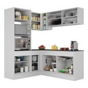Ver imagem 6 de Armário de Cozinha Completa de Canto com Rodapé Veneza Multimóveis V2098 Branco