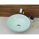 Ver imagem 4 de Kit Banheiro Cuba de Vidro Redonda 35 cm com Válvula Click:Branco