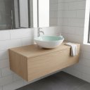 Ver imagem 1 de Kit Banheiro Cuba de Vidro Redonda 35 cm com Válvula Click:Branco