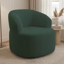 Ver imagem 1 de Poltrona Giratória Orgânica para Sala de Estar Living Helena L02 Suede Verde Musgo - Lyam Decor