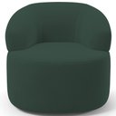 Ver imagem 3 de Poltrona Giratória Orgânica para Sala de Estar Living Helena L02 Suede Verde Musgo - Lyam Decor