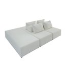 Ver imagem 1 de Sofá Ilha na Caixa em Módulos Mobili Puff + 2 Chaises Boucle Branco Estofama
