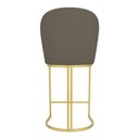 Ver imagem 6 de Kit 06 Banquetas Altas Bela Suede Base Metálica Industrial Dourado - Pallazio Cor:Marrom Rato