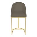 Ver imagem 4 de Kit 06 Banquetas Altas Bela Suede Base Metálica Industrial Dourado - Pallazio Cor:Marrom Rato
