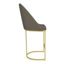 Ver imagem 5 de Kit 06 Banquetas Altas Bela Suede Base Metálica Industrial Dourado - Pallazio Cor:Marrom Rato