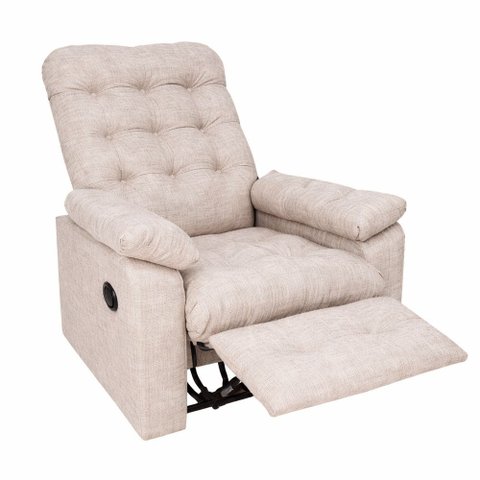 Poltrona Lift Elevação Mave Reclinável Elétrica Linho Bege - Sallar Home
