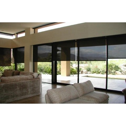 Cortina Persiana Rolo Tecido Translucido Preto 0,60 x 2,20