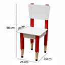 Ver imagem 2 de Cadeira Infantil Lápis Vermelho Assento e Encosto Brancos para Estudos e Desenhos Mobília Decor