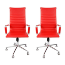 Ver imagem 3 de Kit 2 Cadeiras Presidente Giratória Esteirinha Charles Eames Vermelho Bering Cadeira Presidente Este