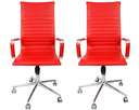 Ver imagem 3 de Kit 2 Cadeiras Presidente Giratória Esteirinha Charles Eames Vermelho Bering Cadeira Presidente Este