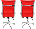 Ver imagem 4 de Kit 2 Cadeiras Presidente Giratória Esteirinha Charles Eames Vermelho Bering Cadeira Presidente Este