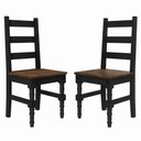 Ver imagem 4 de Conjunto de Mesa e 4 Cadeiras Torneadas em Madeira Maciça Preto