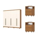 Ver imagem 2 de Conjunto Quarto Adulto Guarda-Roupa + Mesa de Cabeceira New Jade