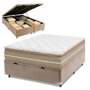 Ver imagem 1 de Cama Box Baú Casal Espuma Pillow Top Lord 138x188x71cm Herval - Suporta até 150 kg por Pessoa