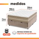 Ver imagem 3 de Cama Box Baú Casal Espuma Pillow Top Lord 138x188x71cm Herval - Suporta até 150 kg por Pessoa