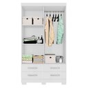 Ver imagem 4 de Conjunto Guarda Roupa e Sapateira Casal Aquarela 8 Portas 7 Gavetas MDF MDP Branco Framar