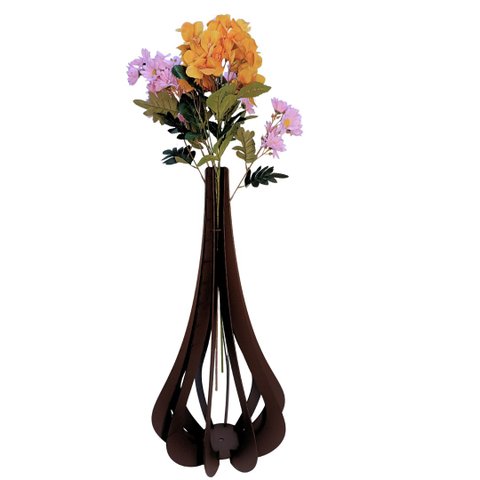 Vaso de Chão Decorativo Grande Mdf Ibiza:preto/60x30cm