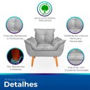 Ver imagem 3 de Poltrona Opala para Sala Confortável e Reforçada Suede
