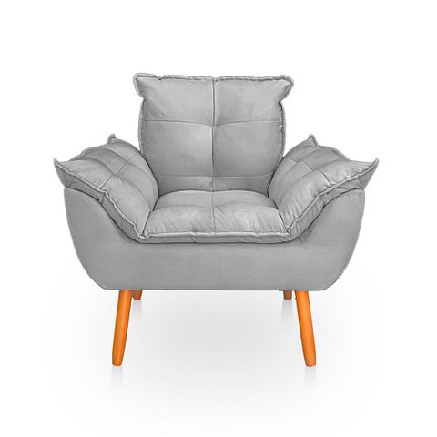 Poltrona Opala para Sala Confortável e Reforçada Suede