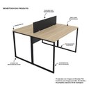 Ver imagem 6 de Estação de Trabalho Escritório 2 Lugares Industrial Netmobil - Dubai/preto