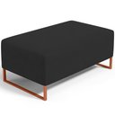 Ver imagem 2 de Puff Decorativo Sala de Estar Cléo 90cm Base de Ferro Cobre W01 Suede Preto - Lyam Decor