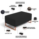 Ver imagem 3 de Puff Decorativo Sala de Estar Cléo 90cm Base de Ferro Cobre W01 Suede Preto - Lyam Decor