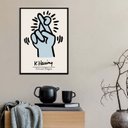 Ver imagem 2 de Quadro Keith Haring Crossed Fingers - Azul 33x24cm:madeira Preta