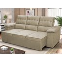 Ver imagem 1 de Sofá Retrátil Reclinável 4 Lugares com Molas 2,30m Quantum Suede Velut Bege - King House