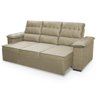 Sofá Retrátil Reclinável 4 Lugares com Molas 2,30m Quantum Suede Velut Bege - King House - 9