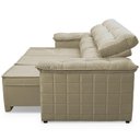 Ver imagem 5 de Sofá Retrátil Reclinável 4 Lugares com Molas 2,30m Quantum Suede Velut Bege - King House