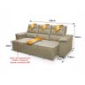 Sofá Retrátil Reclinável 4 Lugares com Molas 2,30m Quantum Suede Velut Bege - King House - 3