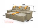 Ver imagem 3 de Sofá Retrátil Reclinável 4 Lugares com Molas 2,30m Quantum Suede Velut Bege - King House