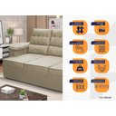 Ver imagem 2 de Sofá Retrátil Reclinável 4 Lugares com Molas 2,30m Quantum Suede Velut Bege - King House