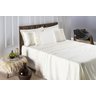 Conjunto de Lencol Casal Super King Madri 300 Fios 04 Pçs Toque Super Macio:palha - 1