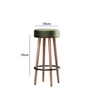 Ver imagem 2 de Kit 6 Banquetas Banco Alto Berlin Couro Verde Bar Cozinha Pés Madeira Ms Decor