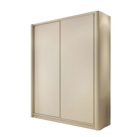 Guarda Roupa 190cm com Laterais Curvas e 2 Portas de Correr Cor:luna