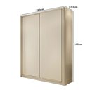Ver imagem 2 de Guarda Roupa 190cm com Laterais Curvas e 2 Portas de Correr Cor:luna