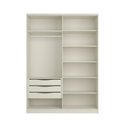 Ver imagem 3 de Guarda Roupa 190cm com Laterais Curvas e 2 Portas de Correr Cor:luna