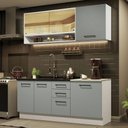 Ver imagem 1 de Armário de Cozinha Compacta 180cm Branco Cinza Agata Madesa 02