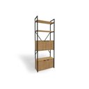 Ver imagem 3 de Estante de Livros Industrial Alta Li018 C/ 4 Portas Freijo/preto - Kappesberg