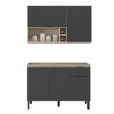 Ver imagem 1 de Cozinha Modulada Firenze Fi0011 Avena Grafito - Demóbile
