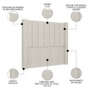 Ver imagem 3 de Cabeceira Casal King Cama Box 195cm Claire I02 Veludo Bege - Mpozenato