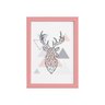 Quadro Minimalista Cabeça de Alce Moldura Rosa 22x32cm - 1
