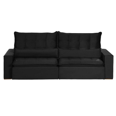 Sofá Modular 4 Lugares 2.30M Retrátil E Reclinável Preto