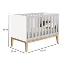 Ver imagem 6 de Berço Americano e Guarda Roupa 3 Portas New Classic Branco com Pés Madeira e Colchão Gazin -