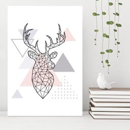 Placa MDF Decoração Minimalista Cabeça de Alce 30x40cm - 2