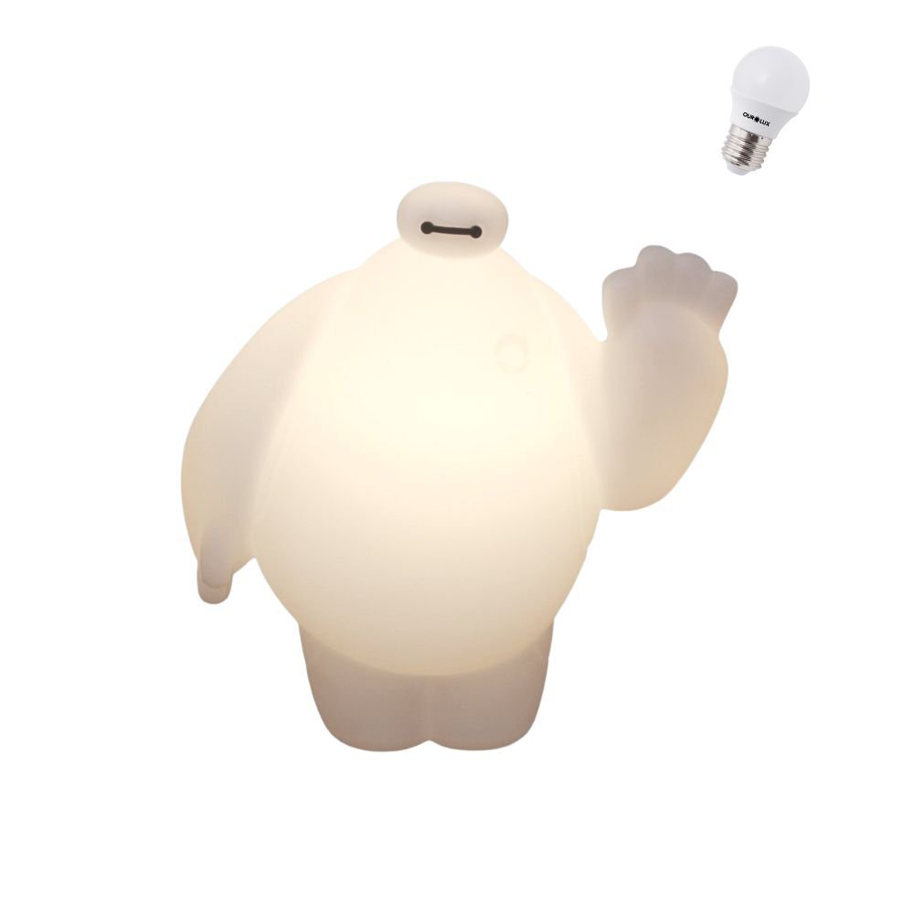 Luminária Infantil Usare Baymax Personagem Robô Big Hero Disney com Lâmpada LED